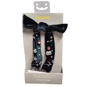 HeyDay Jeweled Phone Wrist Strap Velvet Green Smartphone Strap Accessory